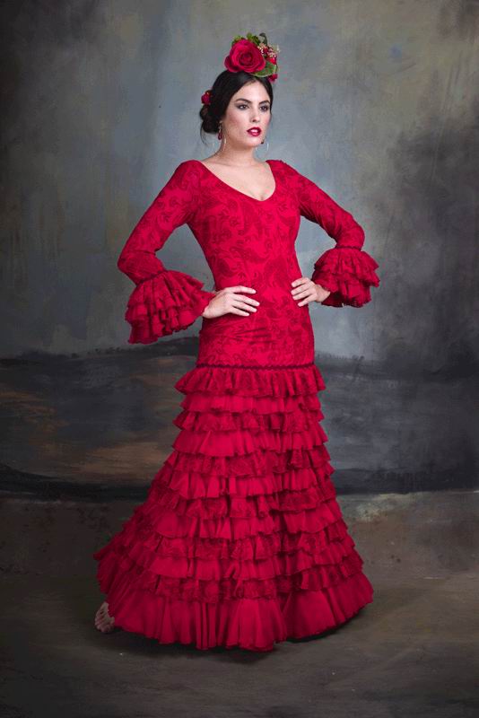 Traje de Flamenca. Modelo Brisa Rojo. 2022